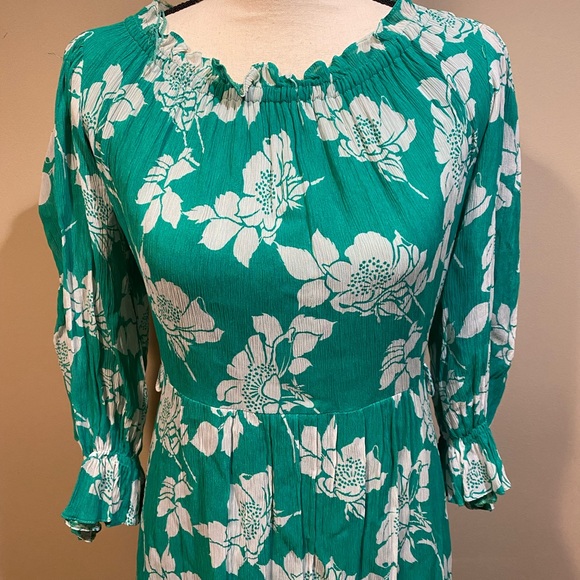 Vintage Vera Mont Paris Green Floral Maxi Dress - Picture 4 of 16